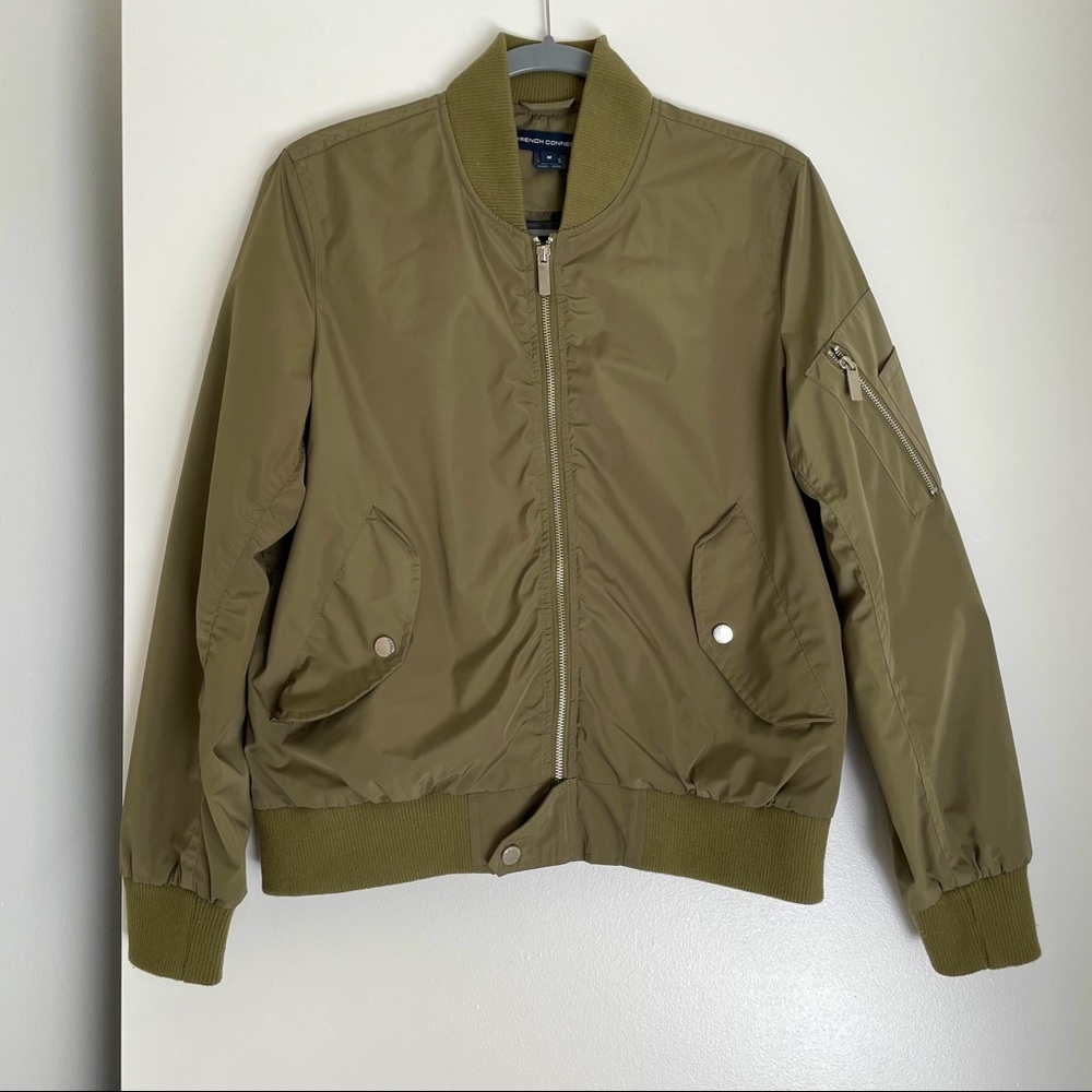 Classic army green bomber jacket